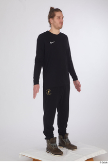 Arvid black joggers black long sleeve t shirt brown shoes…